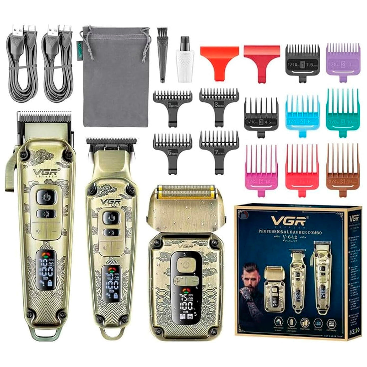 Máquina Vgr 3 En 1 Combo Premium Profesional Inalámbricov642