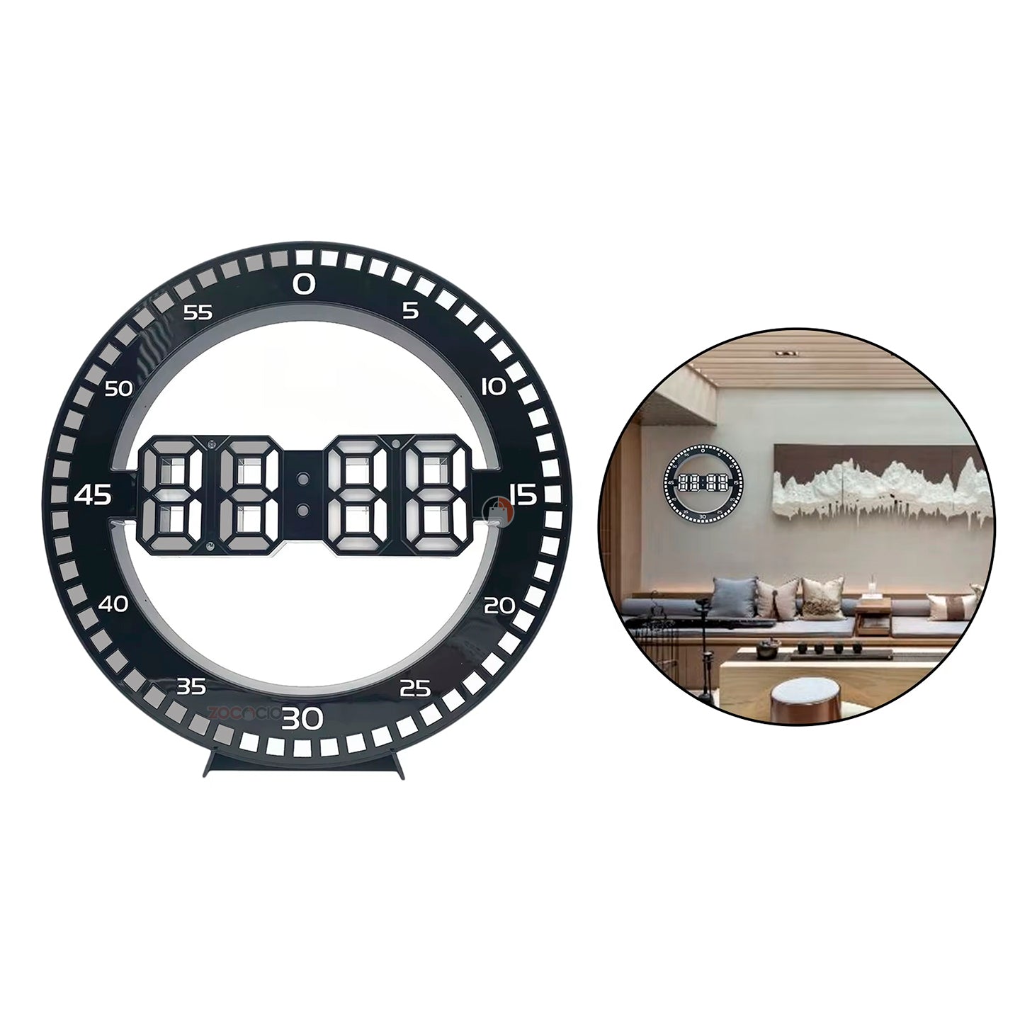 Reloj Digital Led De Pared O Mesa Redondo Con Alarma 12/24hr