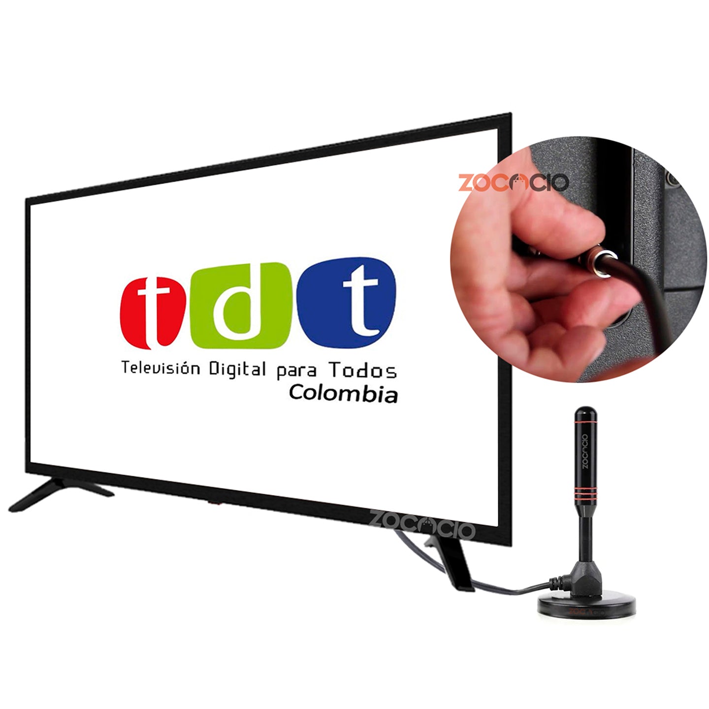 Antena Tv Digital De Alta Ganancia Hdtv 3.5 Dbi Cabo 5mt