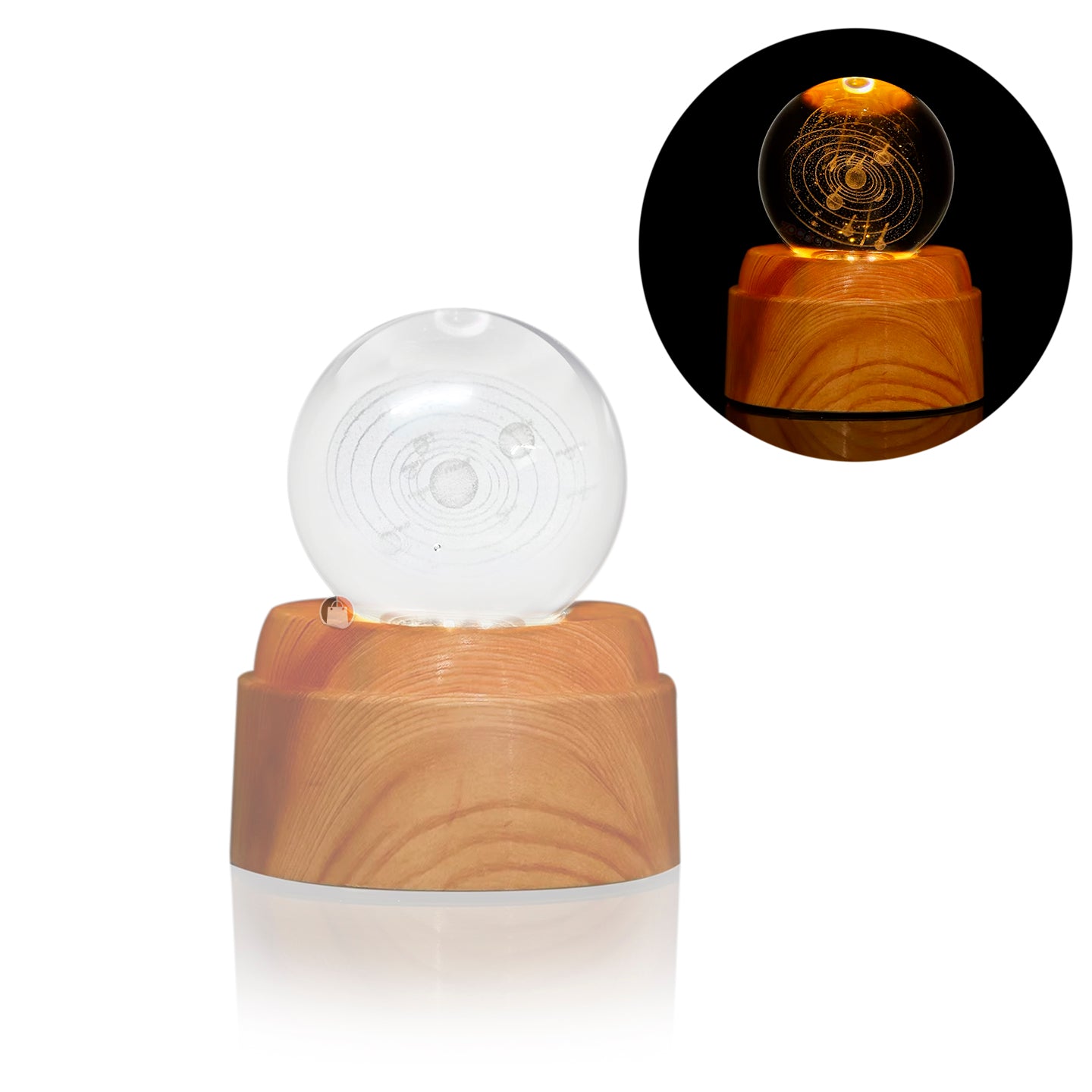 Bola De Cristal Giratoria Diseño Galaxia Lampara De Noche 3d