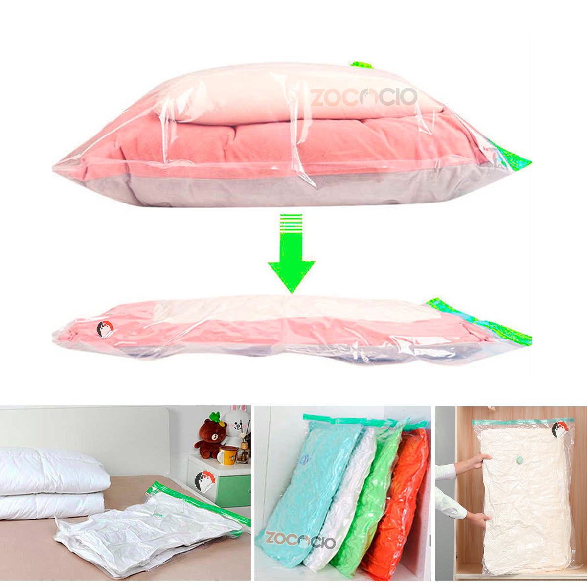 Kit Bolsas De Almacenamiento Al Vacío Para Acolchados Ropa