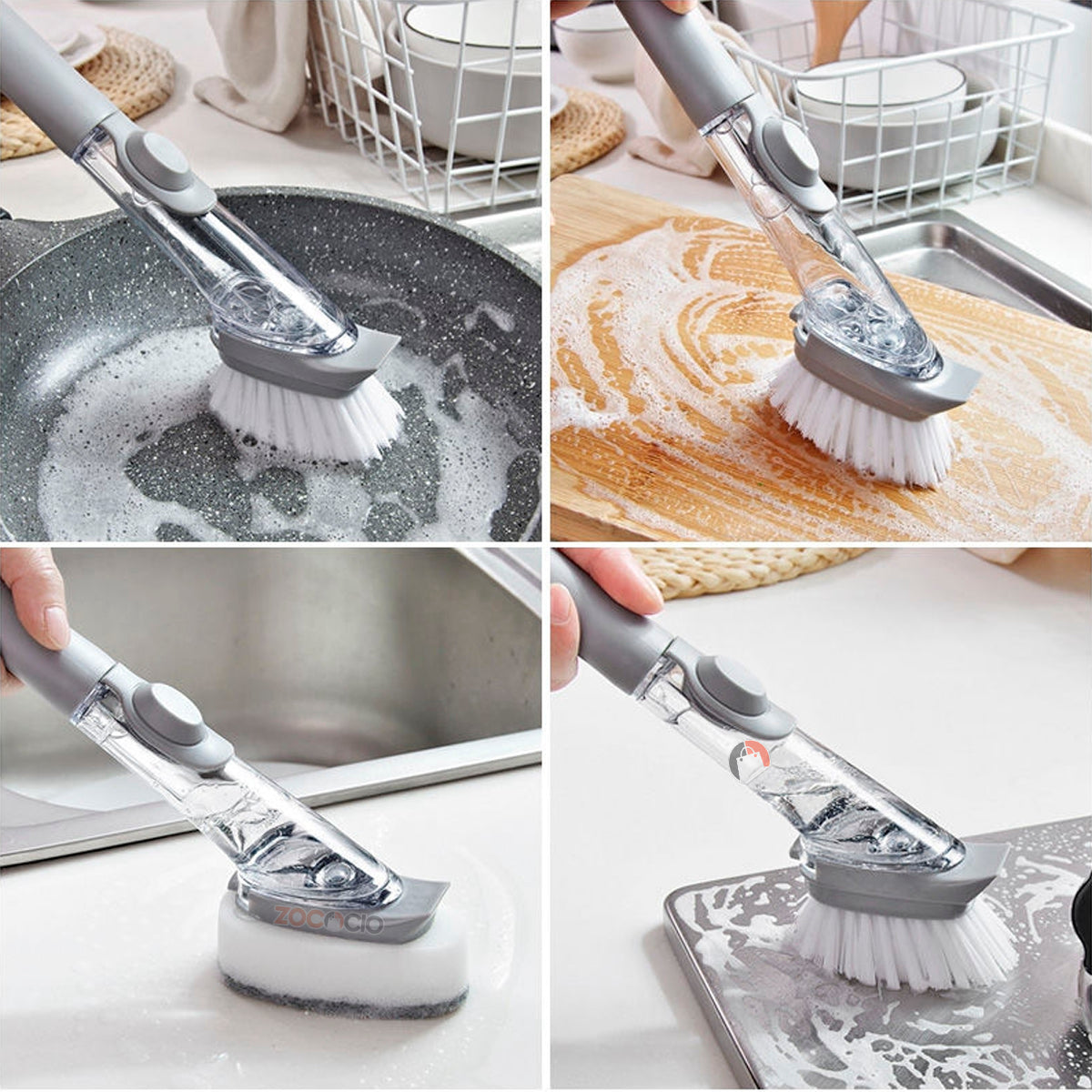 Cepillo Dispensador Jabón 2 En1