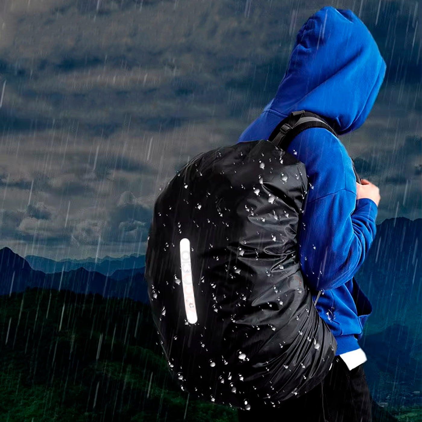 Funda Impermeable Para Mochila Protector De Linea Reflectiva