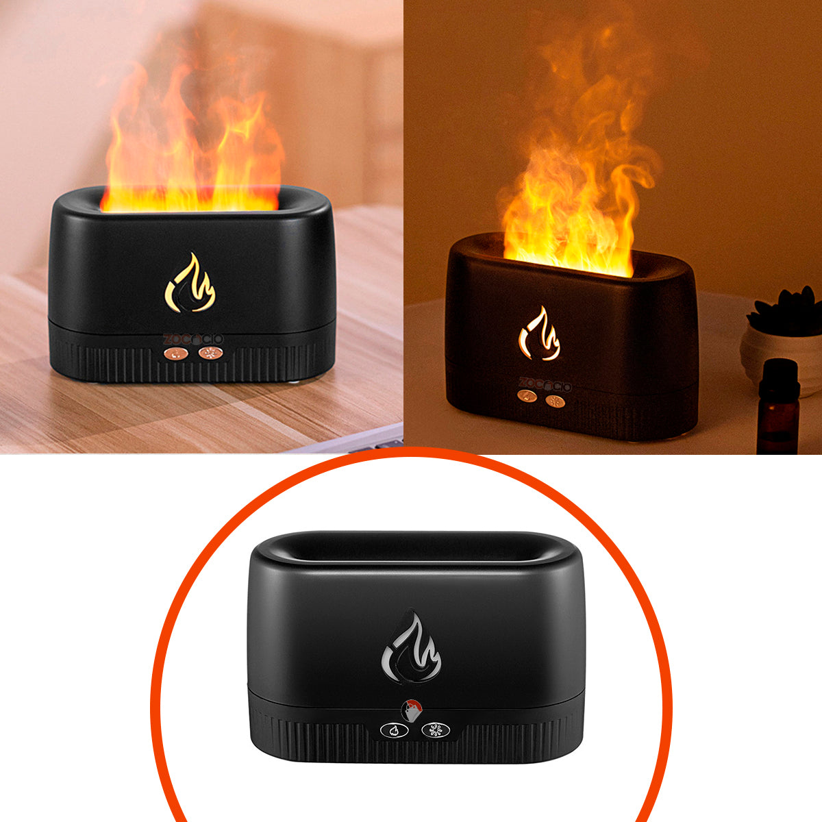 Difusor De Aroma Humidificador Simulación De Flama Llama