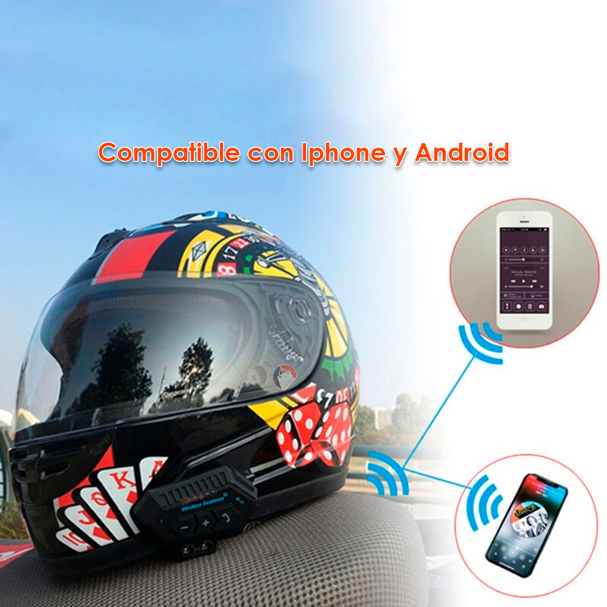 Intercomunicador Auricular Para Casco Manos Libres Bluetooh