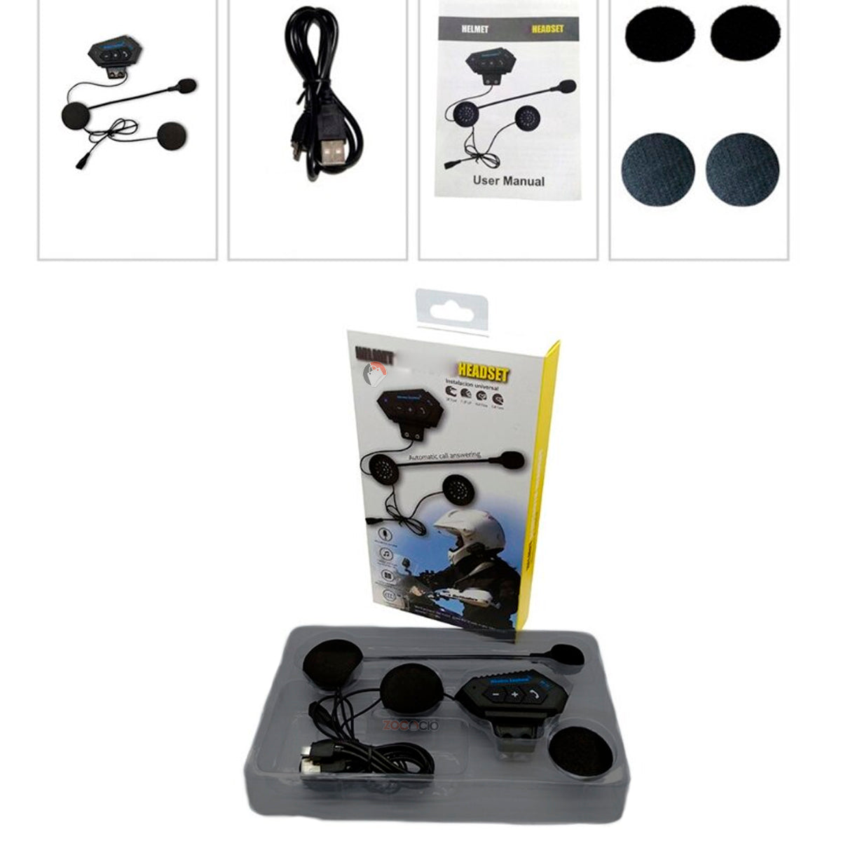 Intercomunicador Auricular Para Casco Manos Libres Bluetooh