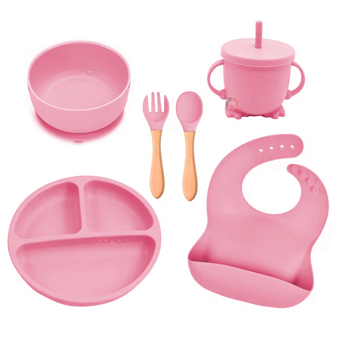 Juego De Vajilla Alimentación Para Bebé En Silicona 5 Pcs