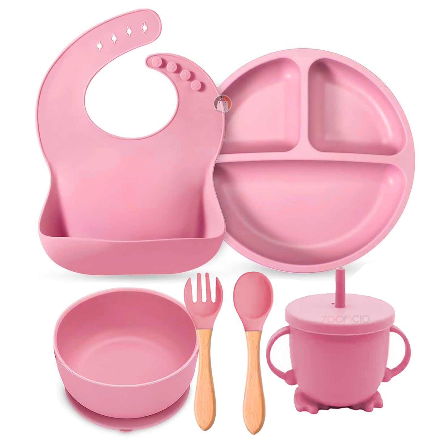 Juego De Vajilla Alimentación Para Bebé En Silicona 5 Pcs