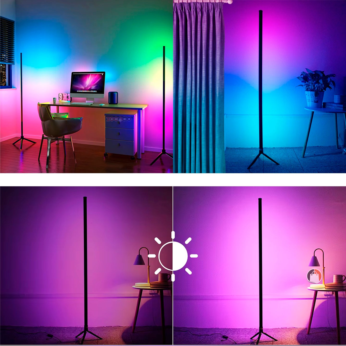 Barra De Luz Lampara De Pie Iluminación Ambiente Led 3 Tubos