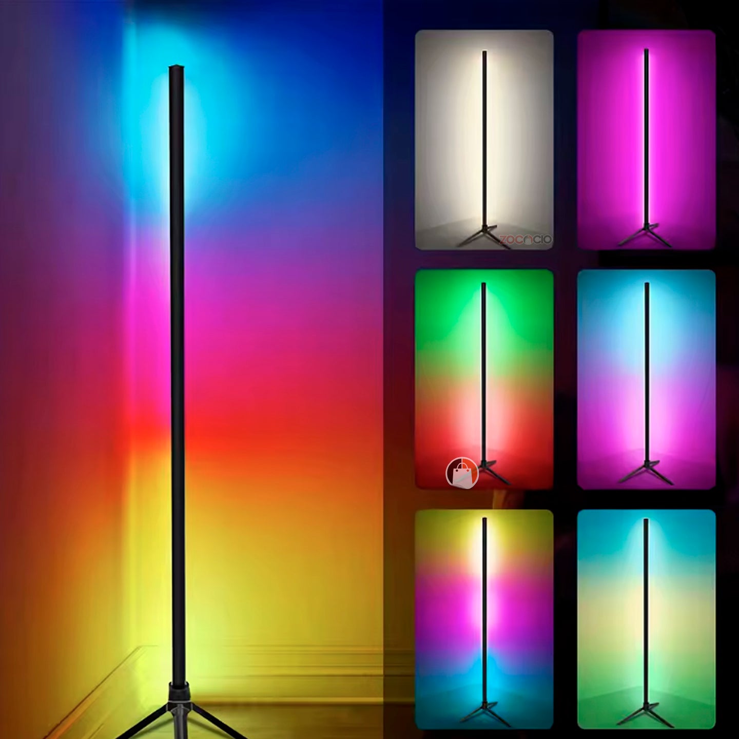 Barra De Luz Lampara De Pie Iluminación Ambiente Led 3 Tubos