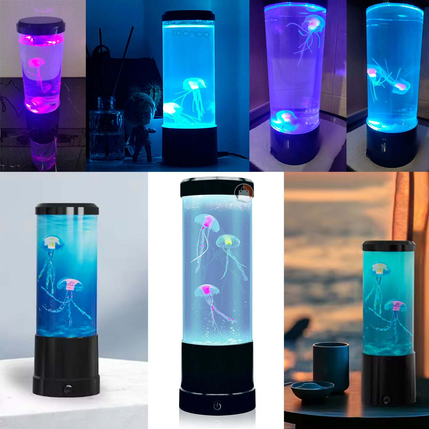 Lámpara De Medusas Rgb Led Relajante Decorativa Acuario Usb