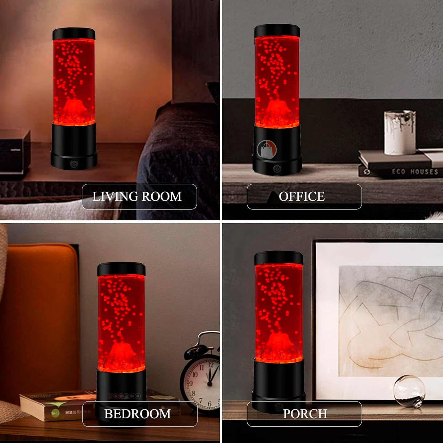 Lampara Volcán Con Lava Decorativa Led Multicolor Movimiento