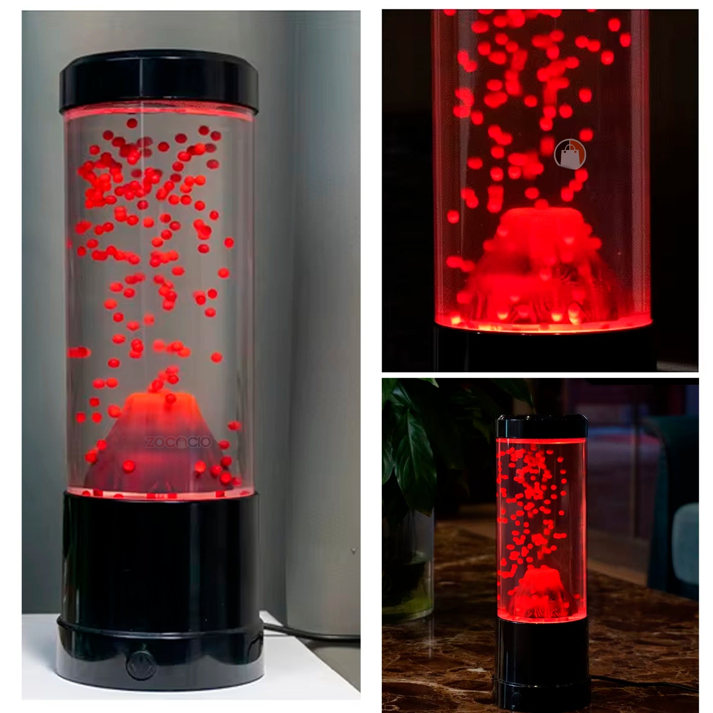 Lampara Volcán Con Lava Decorativa Led Multicolor Movimiento