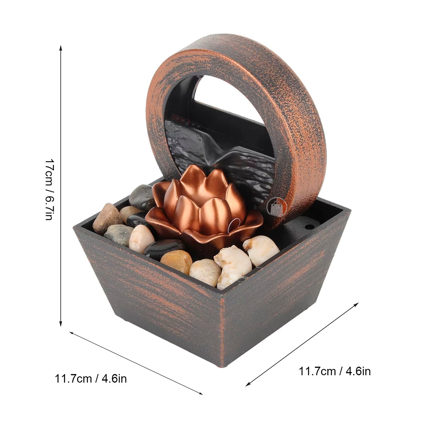 Mini Fuente Decorativa Flor De Loto Relajante De Mesa