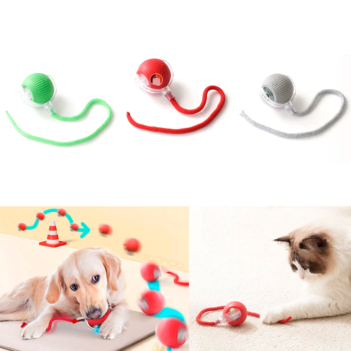Pelota Interactiva Para Mascota Con Cola Recargable