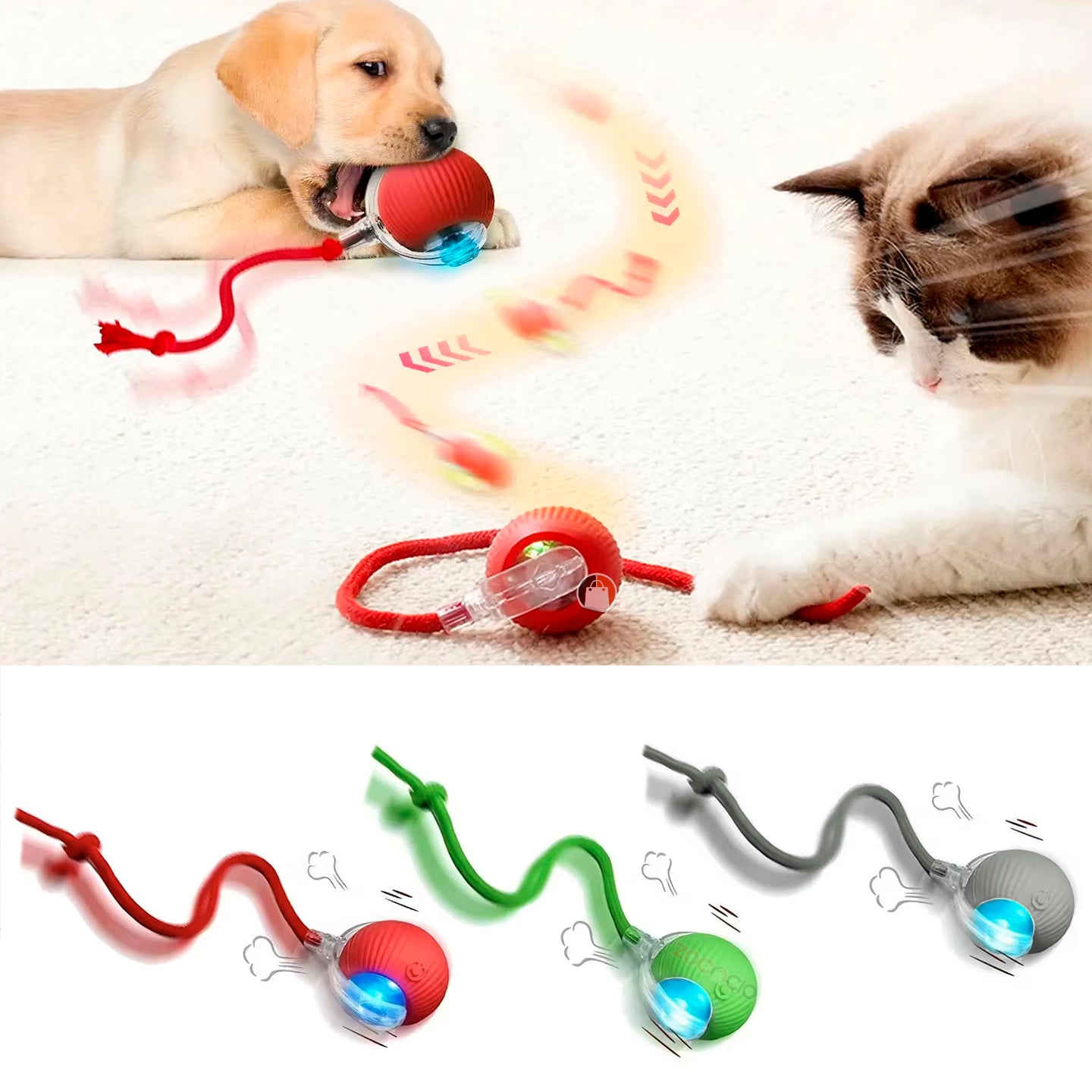 Pelota Interactiva Para Mascota Con Cola Recargable
