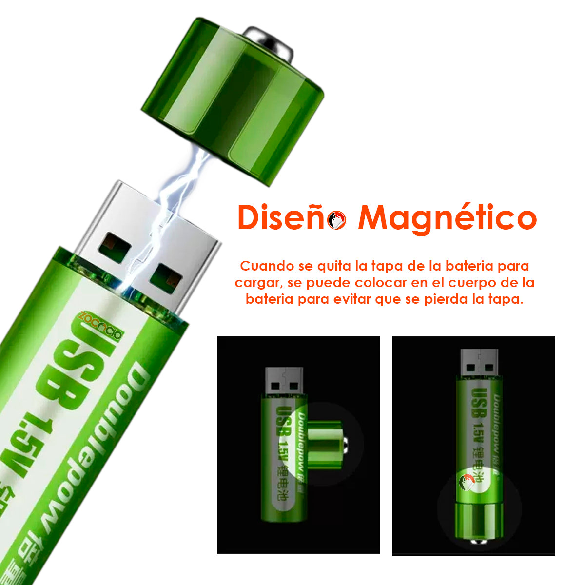 Pilas Aa Recargables Usb Baterías Recargables 1.5v