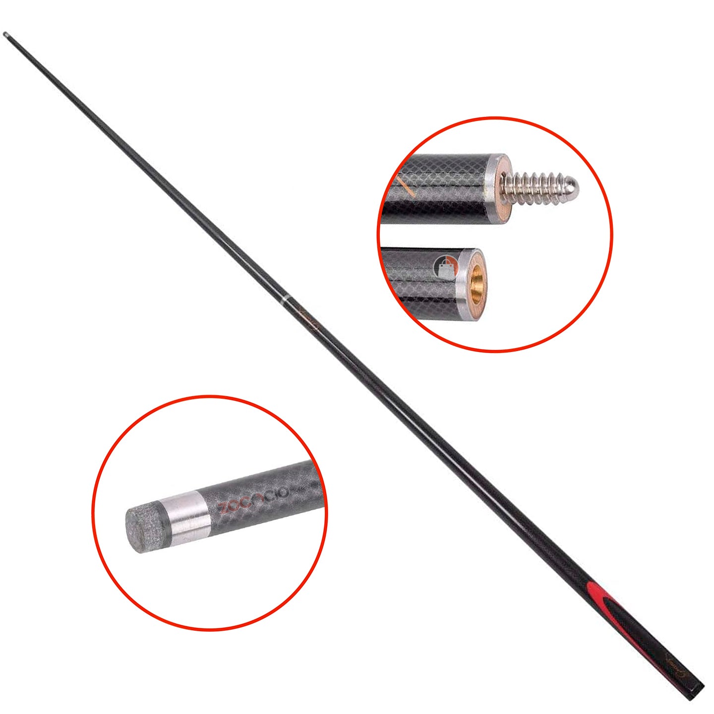 Taco De Billar Semipro Envoltura De Carbono Punta De 9 Mm