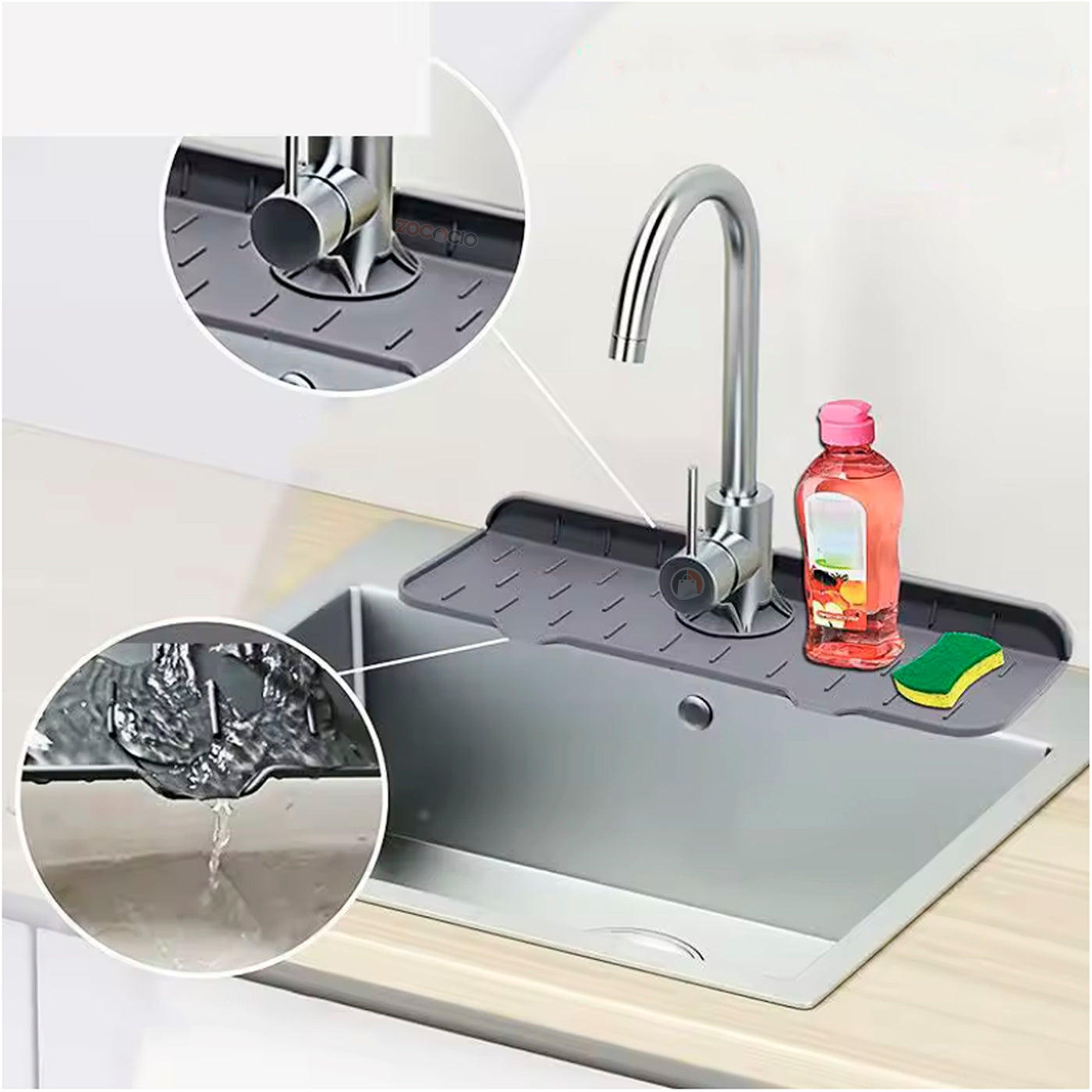 Alfombra Protector De Salpicaduras Grifo En Silicona Cocina Color