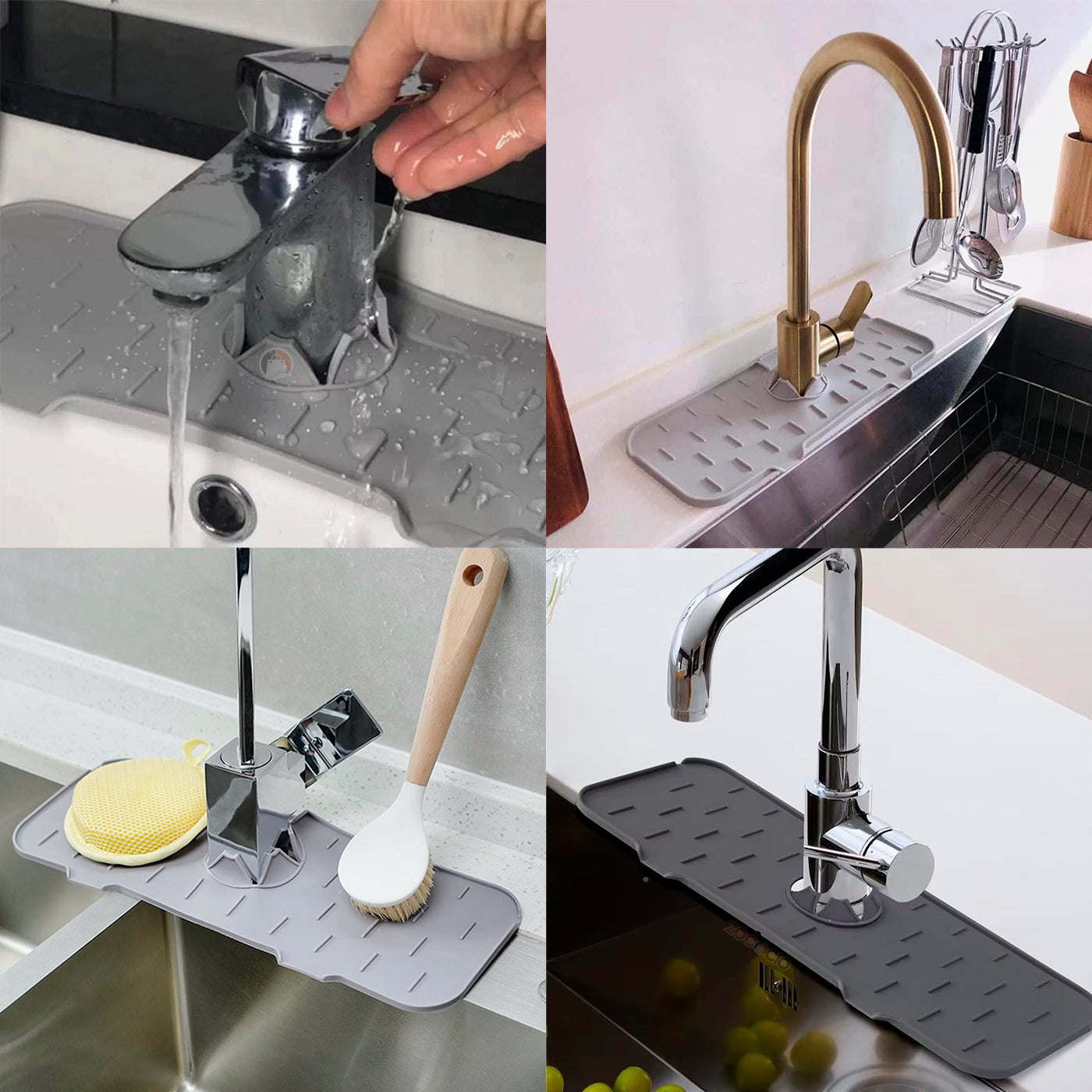 Alfombra Protector De Salpicaduras Grifo En Silicona Cocina Color