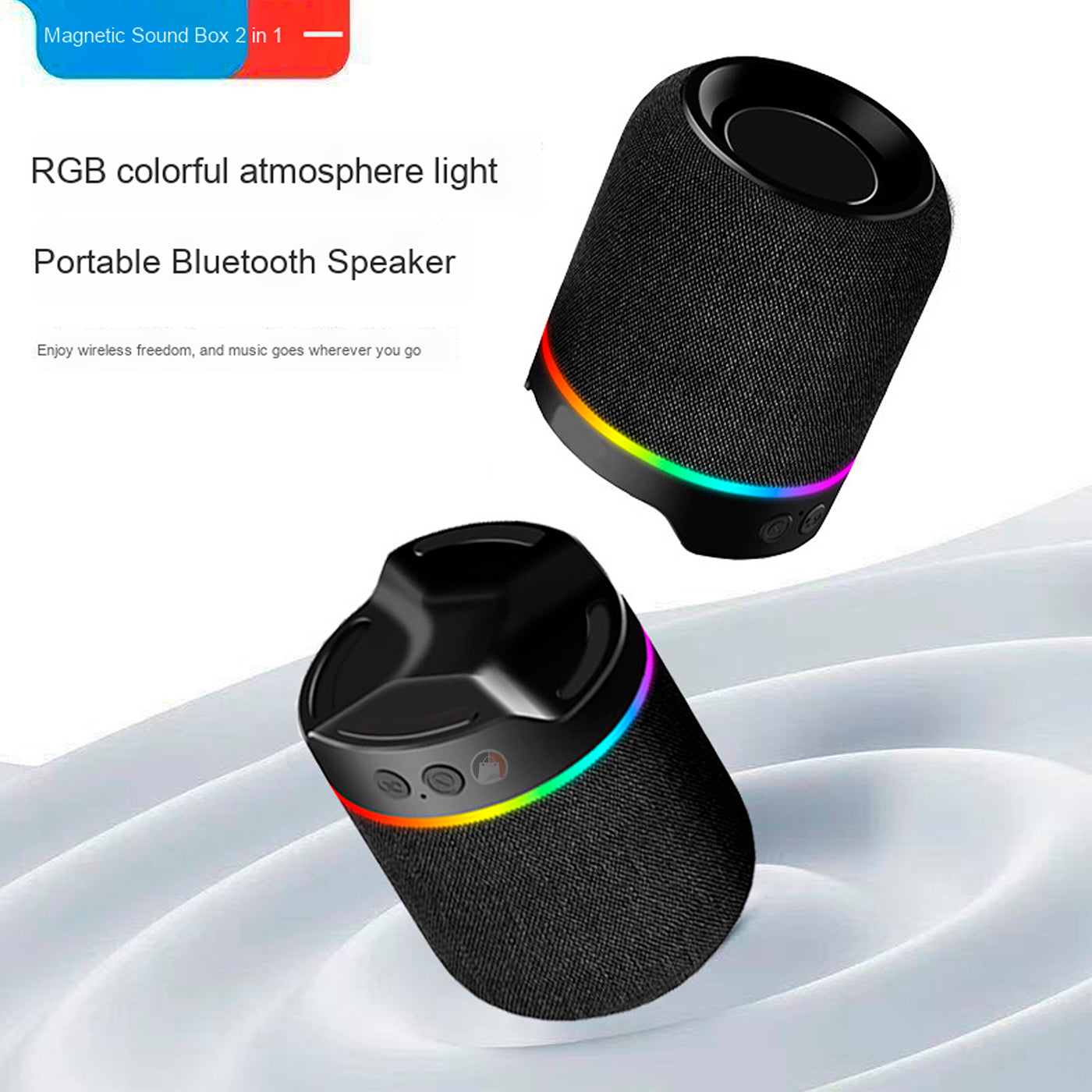 Bafle Altavoz Bluetooth Inalámbrico 2 En 1 Magnético