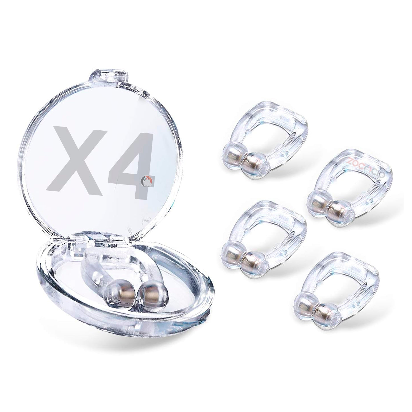 Antirronquidos Magnético Clip Nasal Kit X4 Para Dormir
