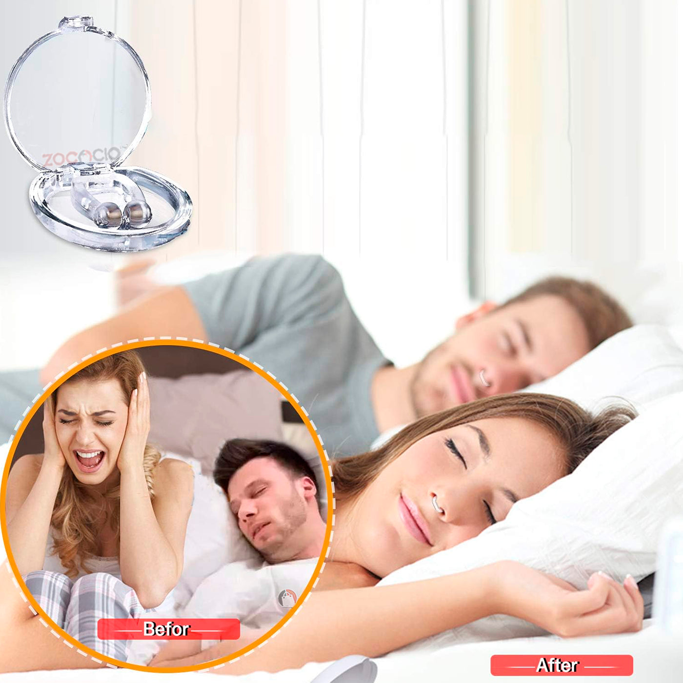 Antirronquidos Magnético Clip Nasal Kit X4 Para Dormir