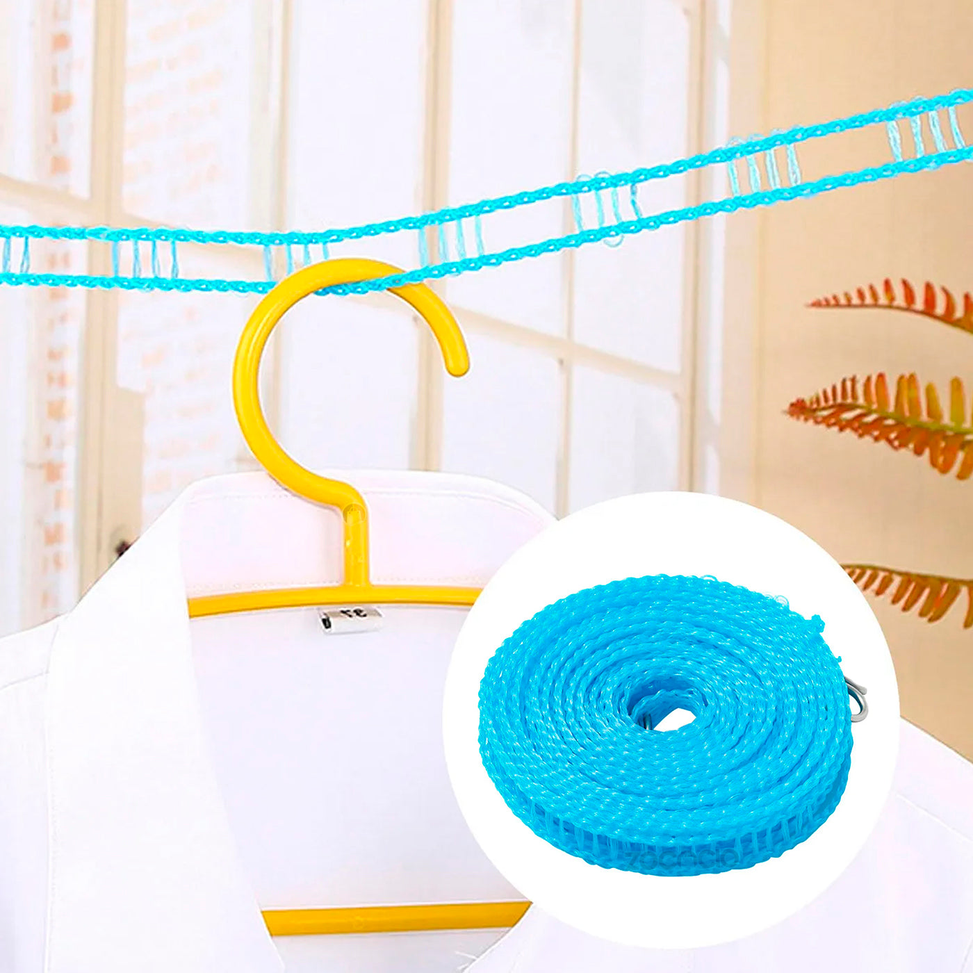 Cuerda X2 Tendedero Para Colgar Ropa 5m Antiviento Resistent