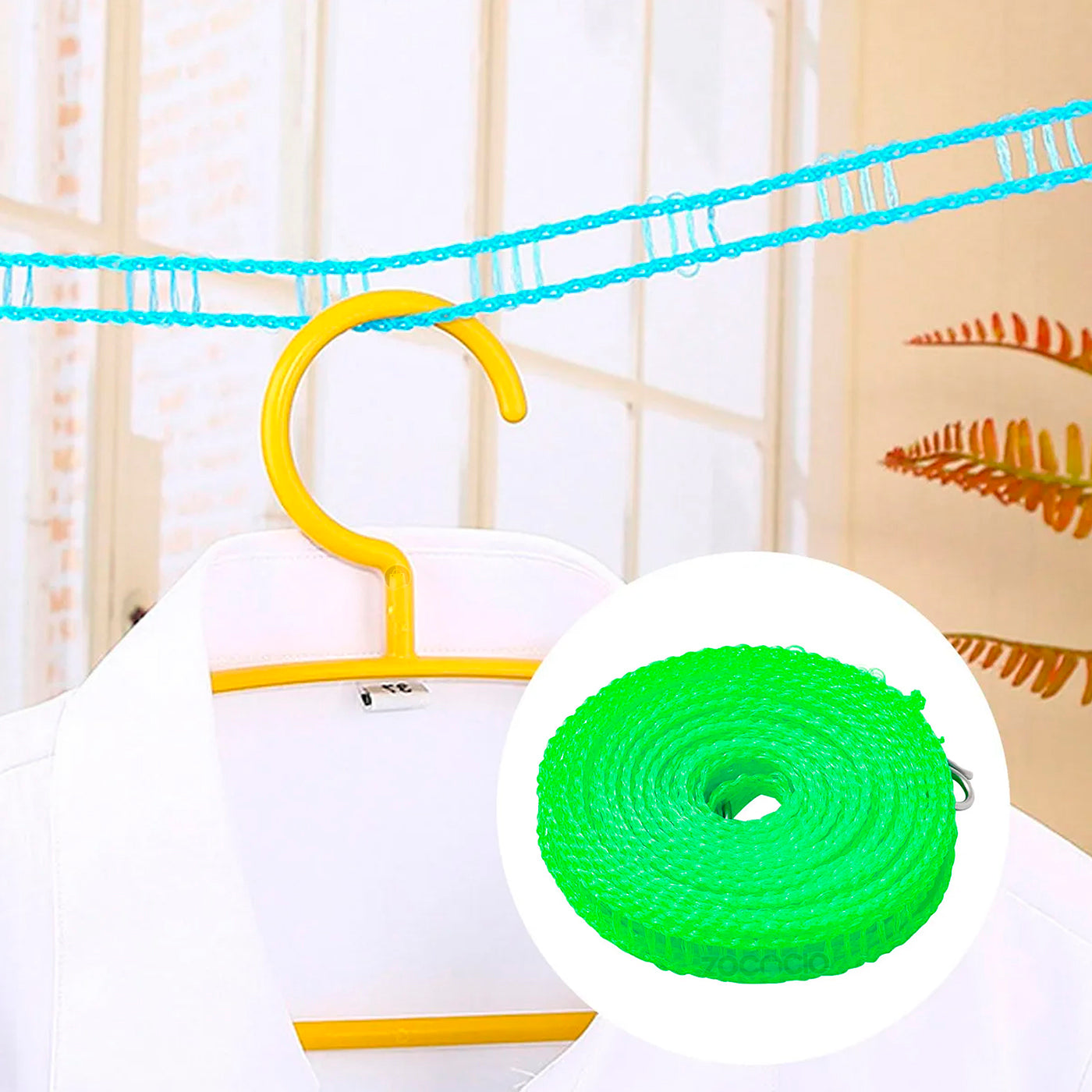 Cuerda X2 Tendedero Para Colgar Ropa 5m Antiviento Resistent