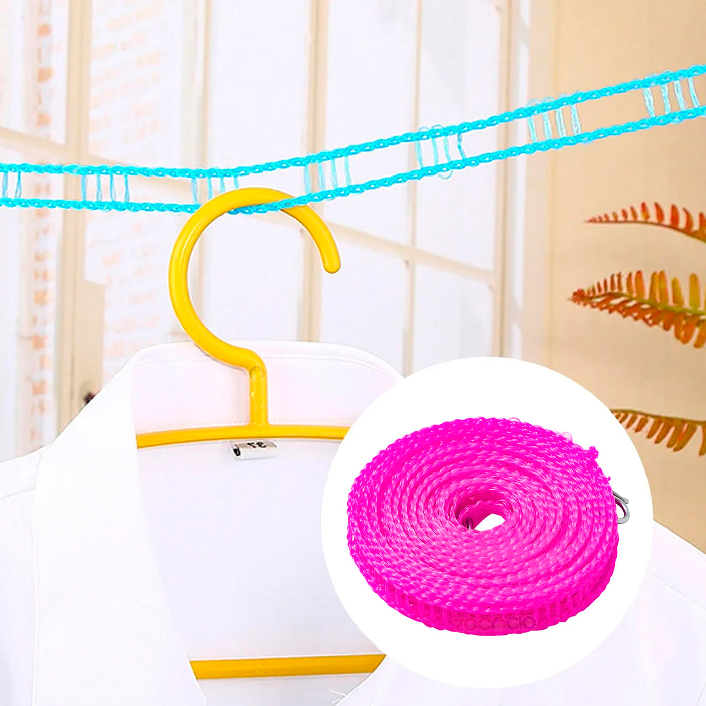 Cuerda X2 Tendedero Para Colgar Ropa 5m Antiviento Resistent