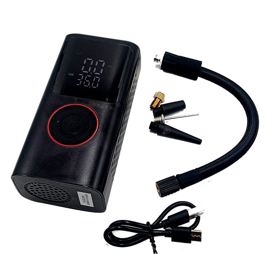 Inflador Eléctrico Portátil Pantalla Digital Recargable Negro 5v Monofásica