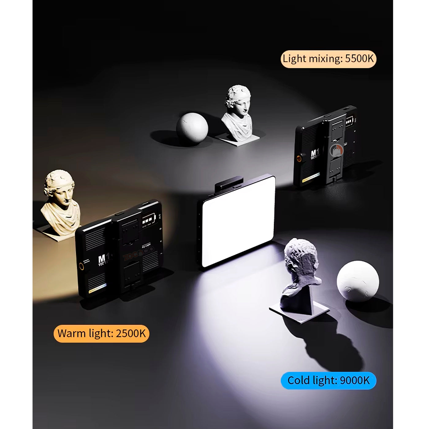 Mini Panel De Luz Led Recargable Multifuncional Fotografía 5 Negro Blanco Cálido, Frio Y Neutro