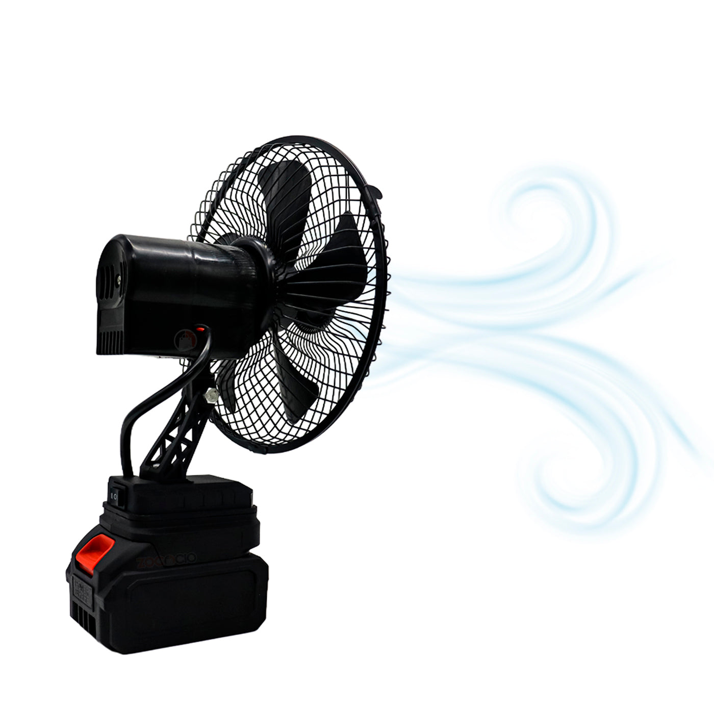 Mini Ventilador De Batería De Litio Recargable De 8 Pulgadas Negro