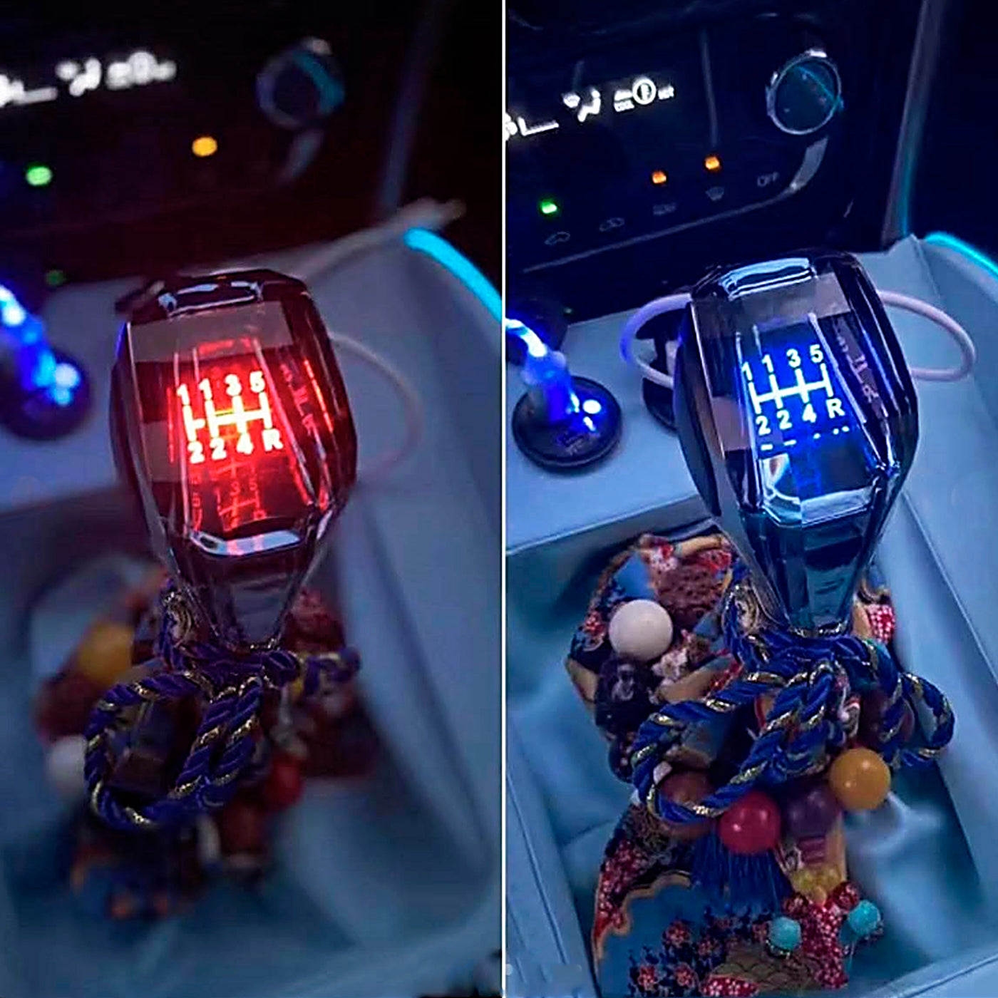 Pomo Palanca De Cambios De Lujo Manilla Led Estilo Cristal Negro