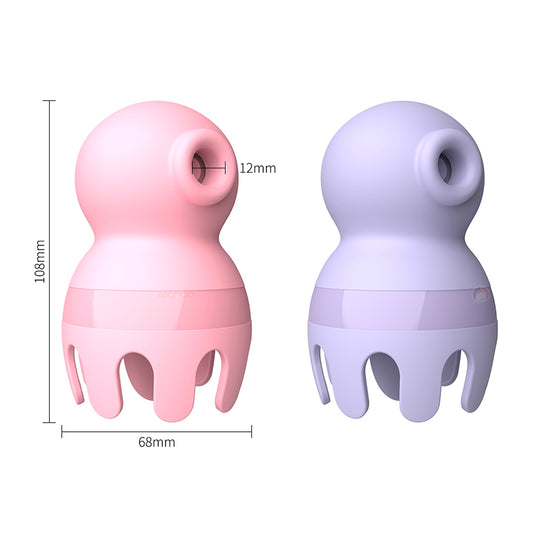 Pulpo Vibrador 2 En 1 Succión Y Lamido Juguete Masturbador Pastel
