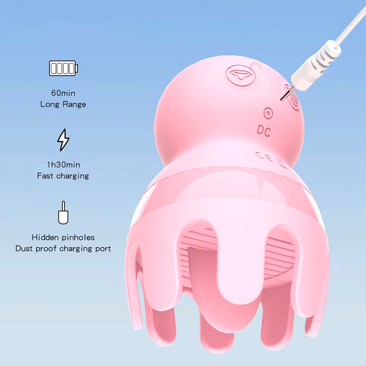 Pulpo Vibrador 2 En 1 Succión Y Lamido Juguete Masturbador Pastel