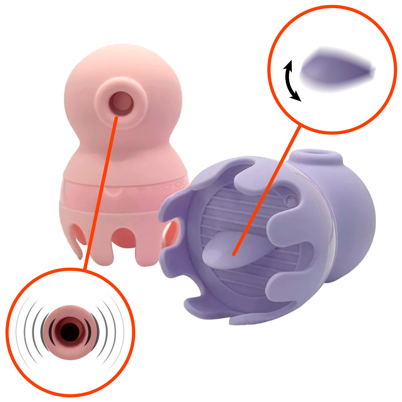 Pulpo Vibrador 2 En 1 Succión Y Lamido Juguete Masturbador Pastel
