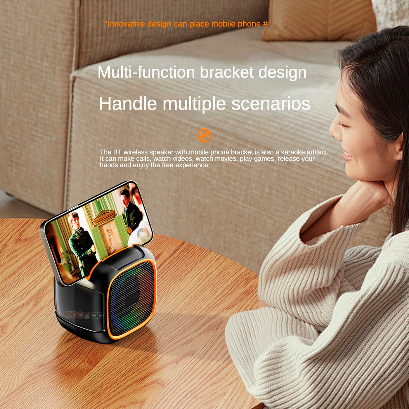 Parlante Altavoz Bluetooth Inalámbrico Con Soporte Celular