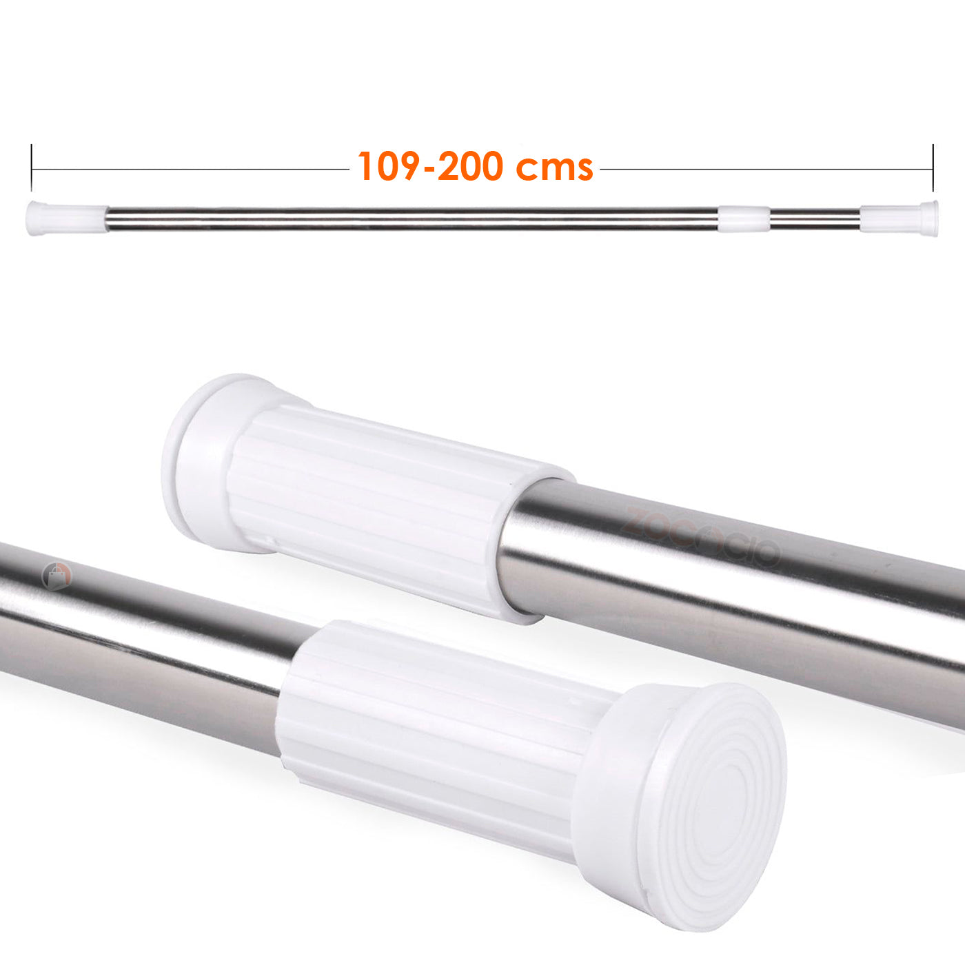 Barra Tubo Extensible Para Colgar Ropa O Cortina Tendedero Plateado