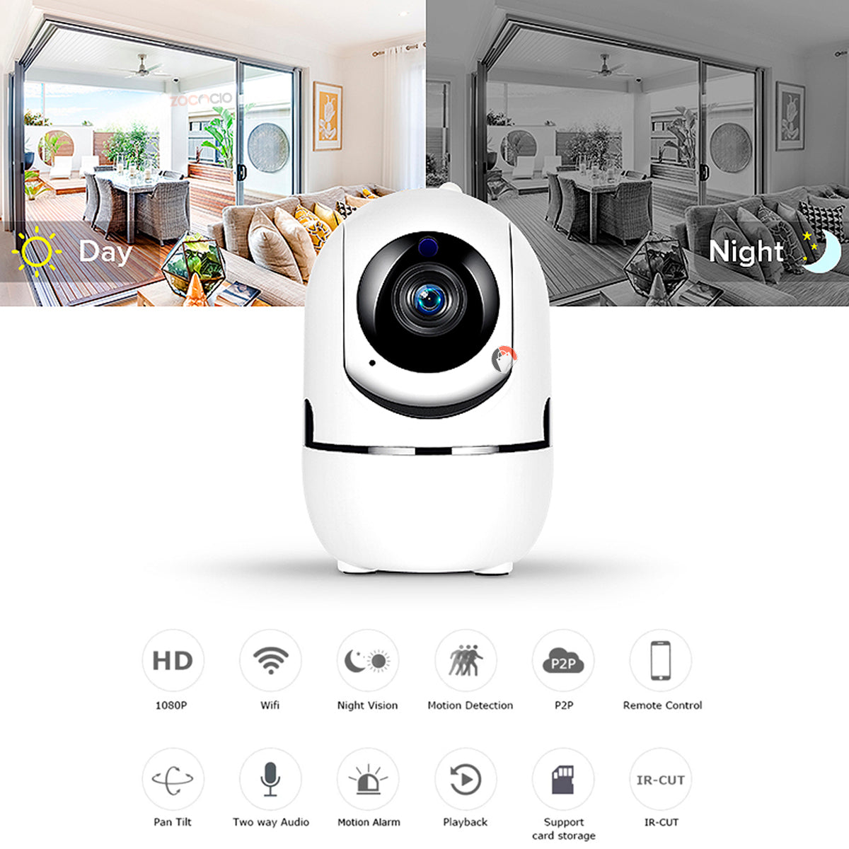 Cámara De Seguridad Hd 1080p Wifi Vigilancia Con App Ycc365