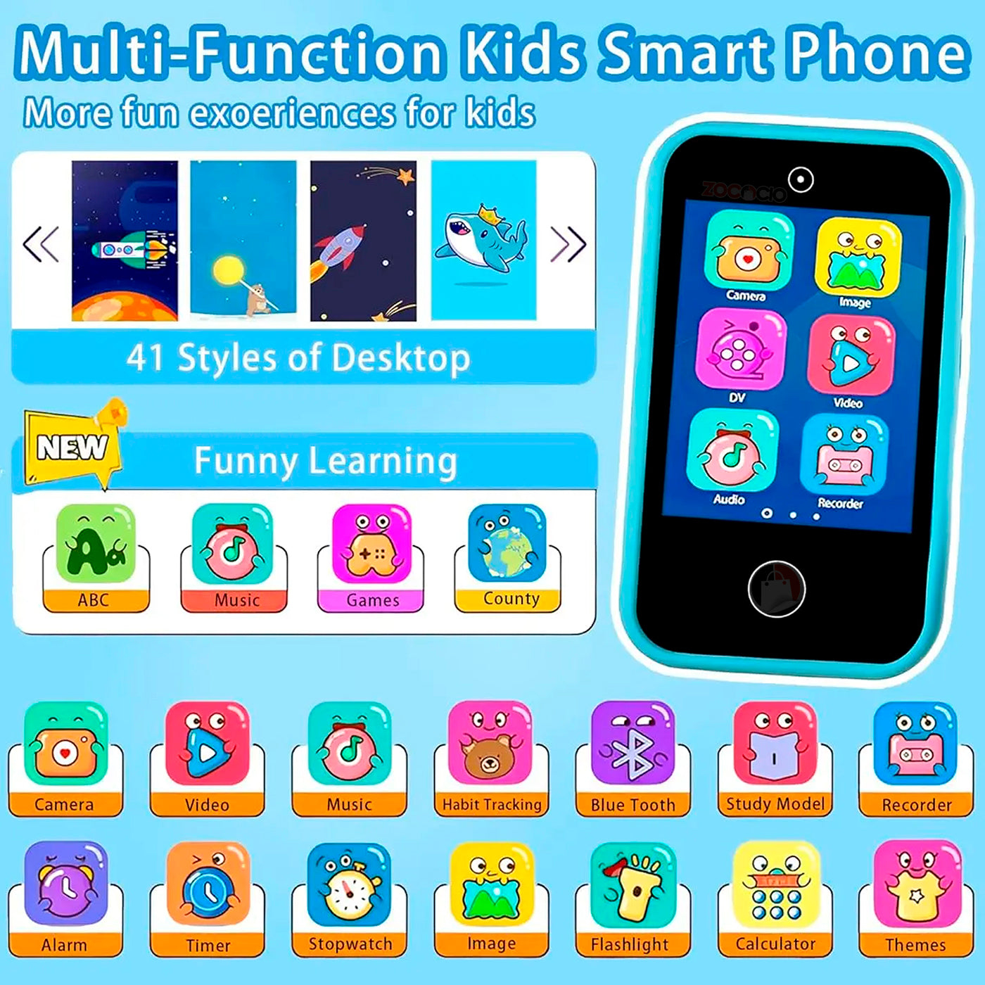 Teléfono Celular De Juguete Inteligente Para Niños Camara