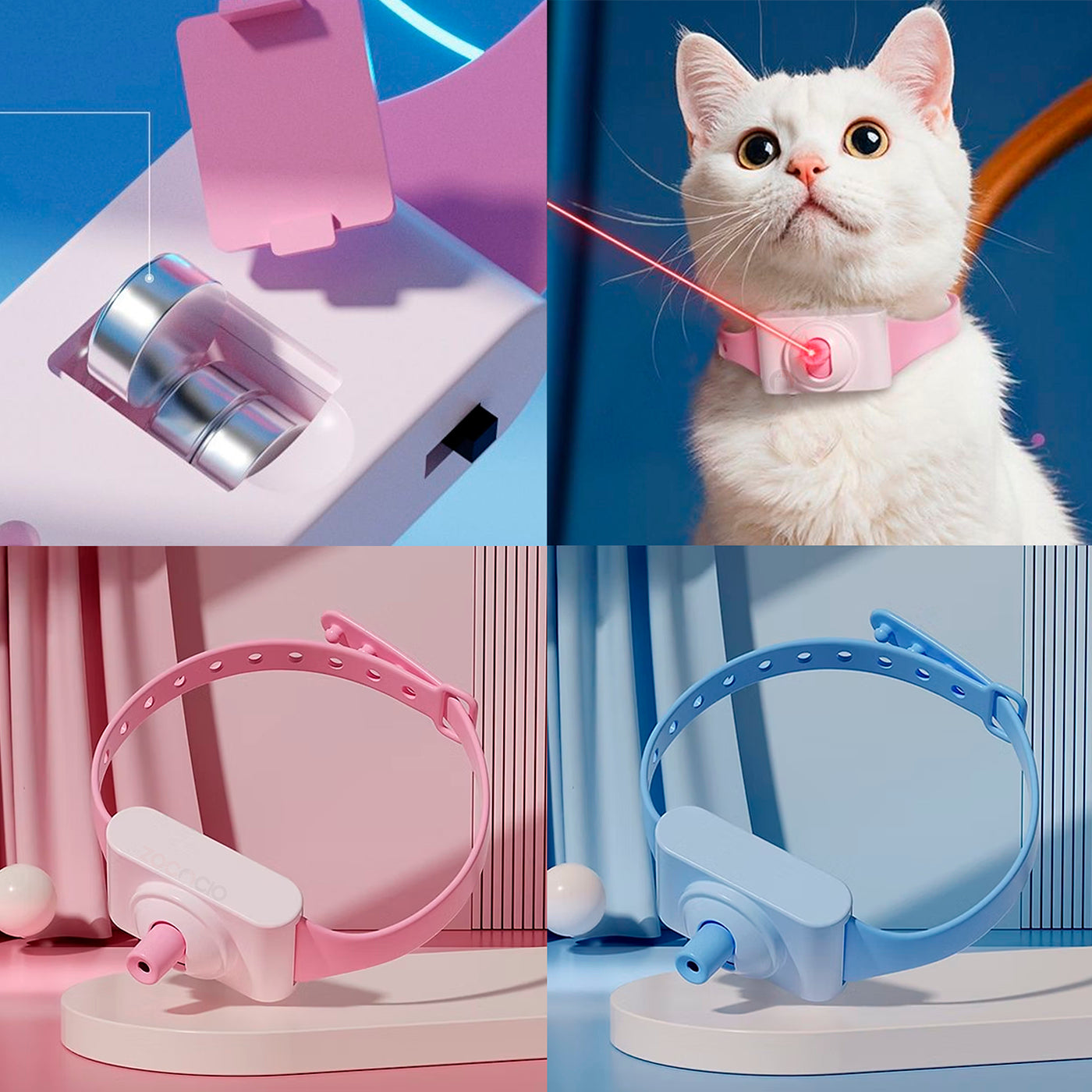 Collar Con Láser Para Gatos Juguete Inteligente Estimulacion