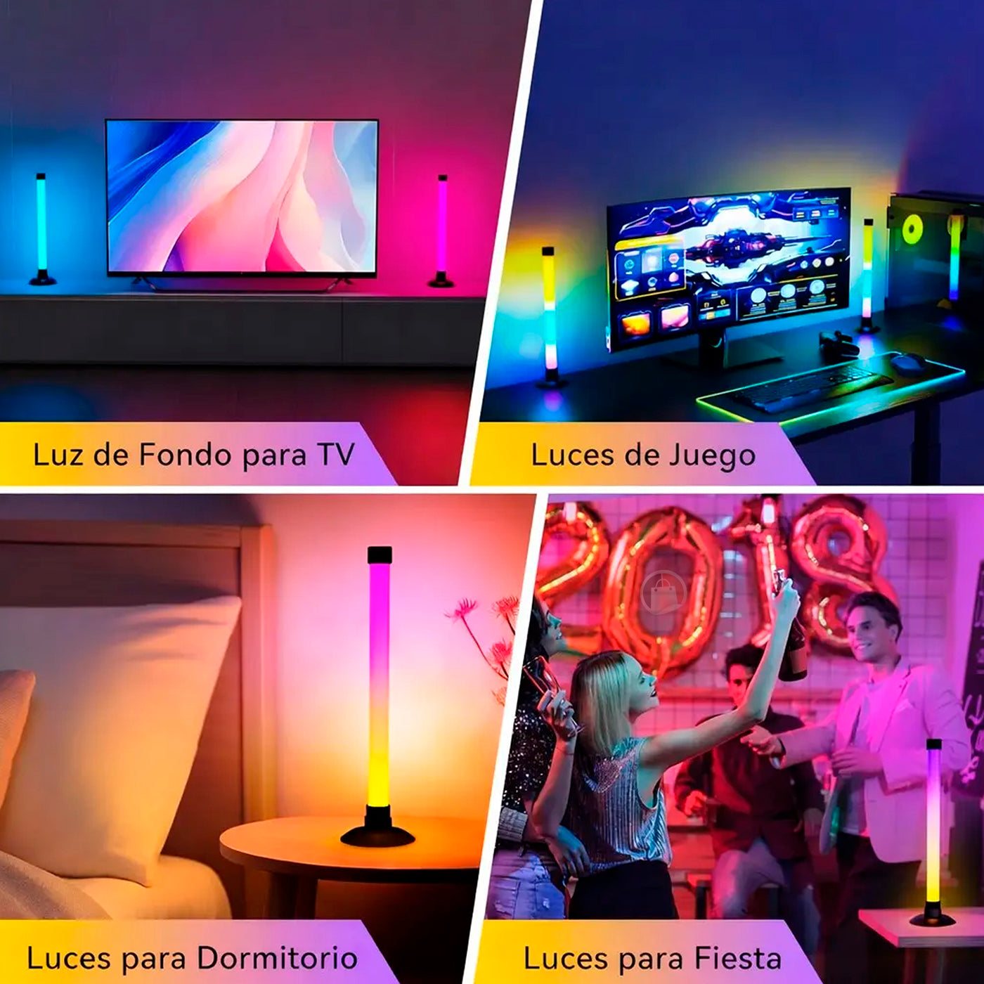 2 Barras De Luz Rgb Led Inteligente Decoración Dormitorio