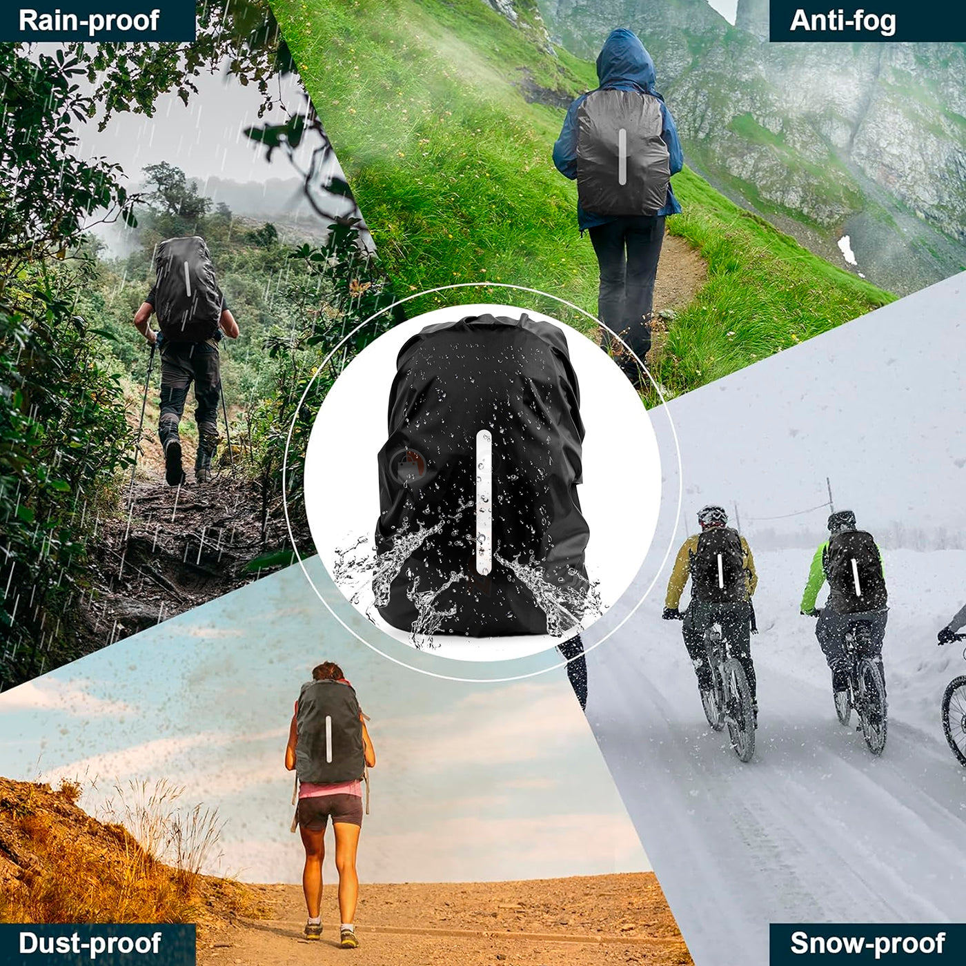 Funda Impermeable Para Mochila Protector De Linea Reflectiva