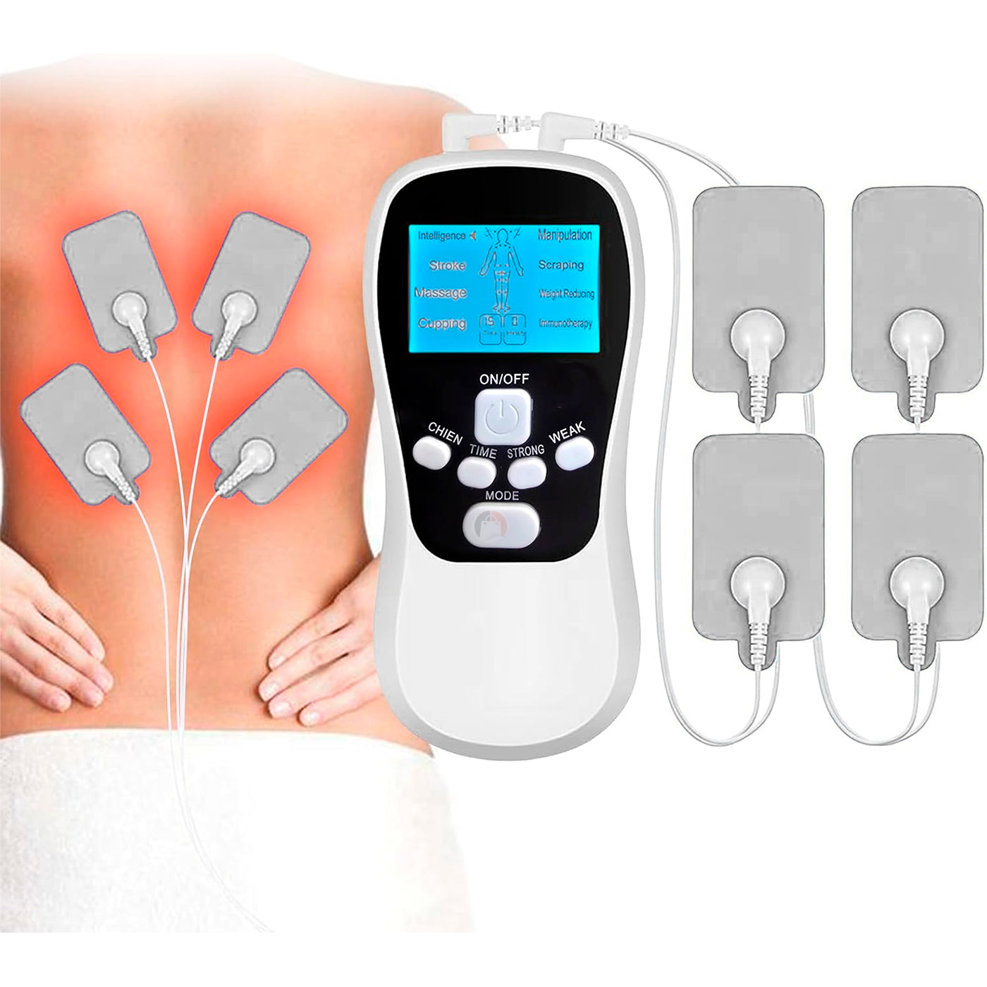 Gimnasia Pasiva Ems Recargable 8 Electrodos Tonifica Masajea