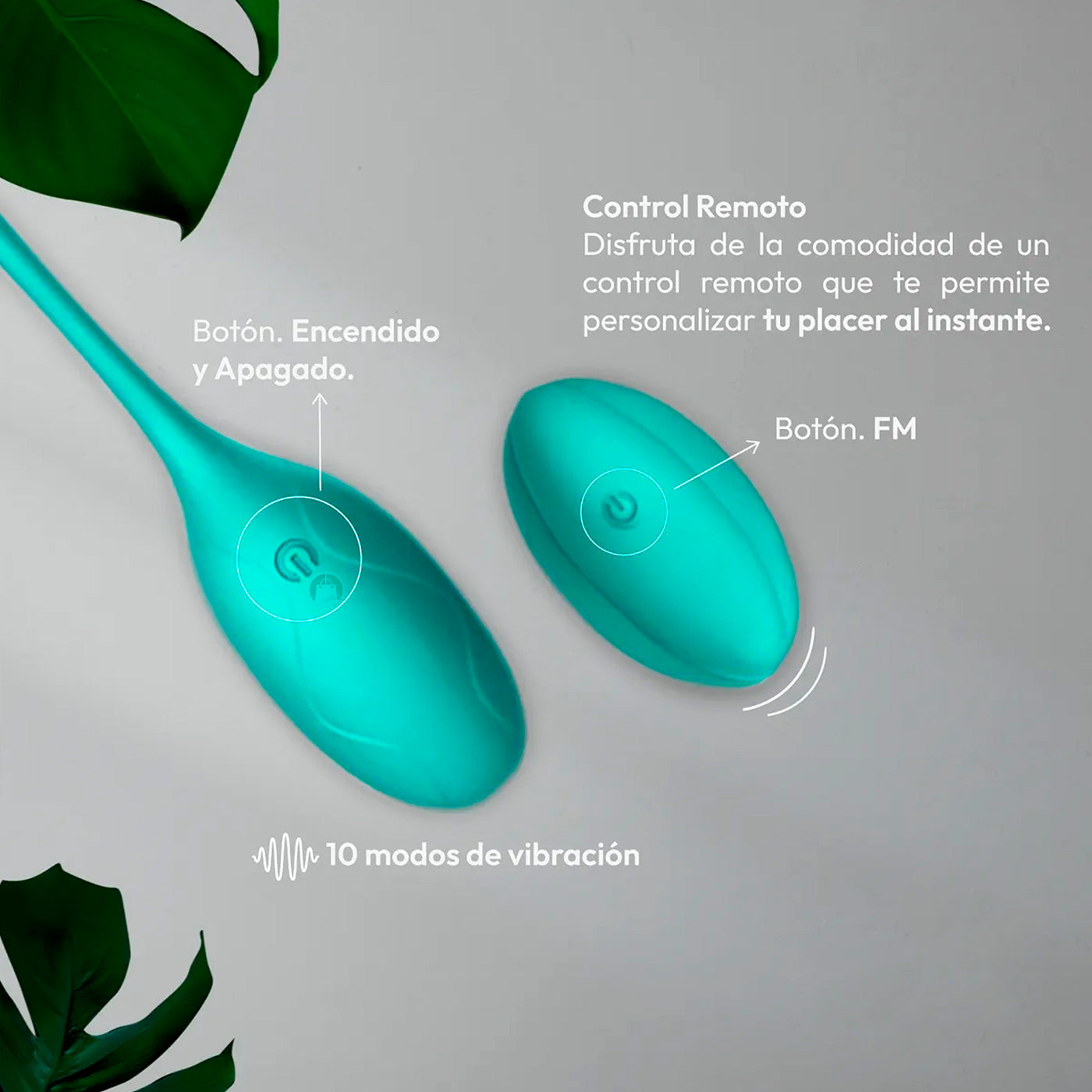 Huevo Vibrador Punto G Silicona Recargable Impermeable Cian