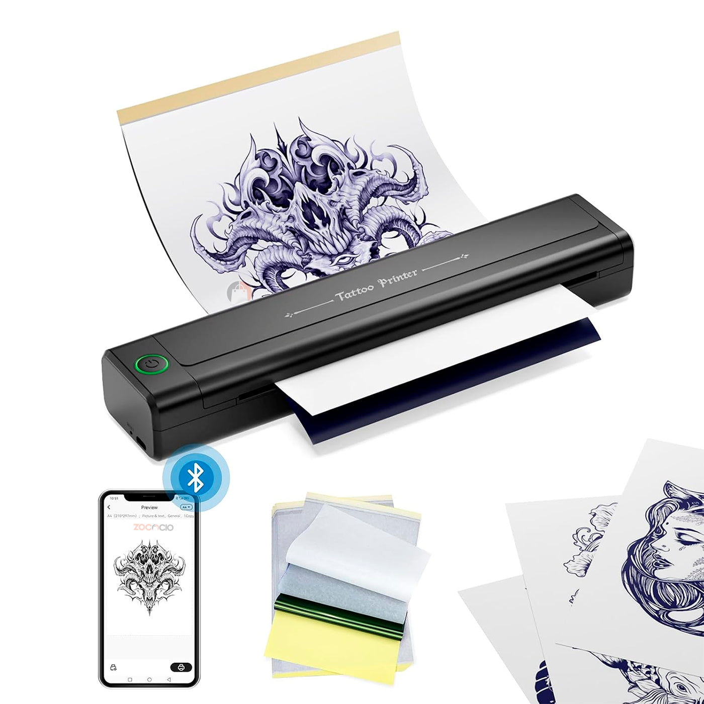 Impresora Térmica Inalámbrica Plantilla Tatuaje Portatil