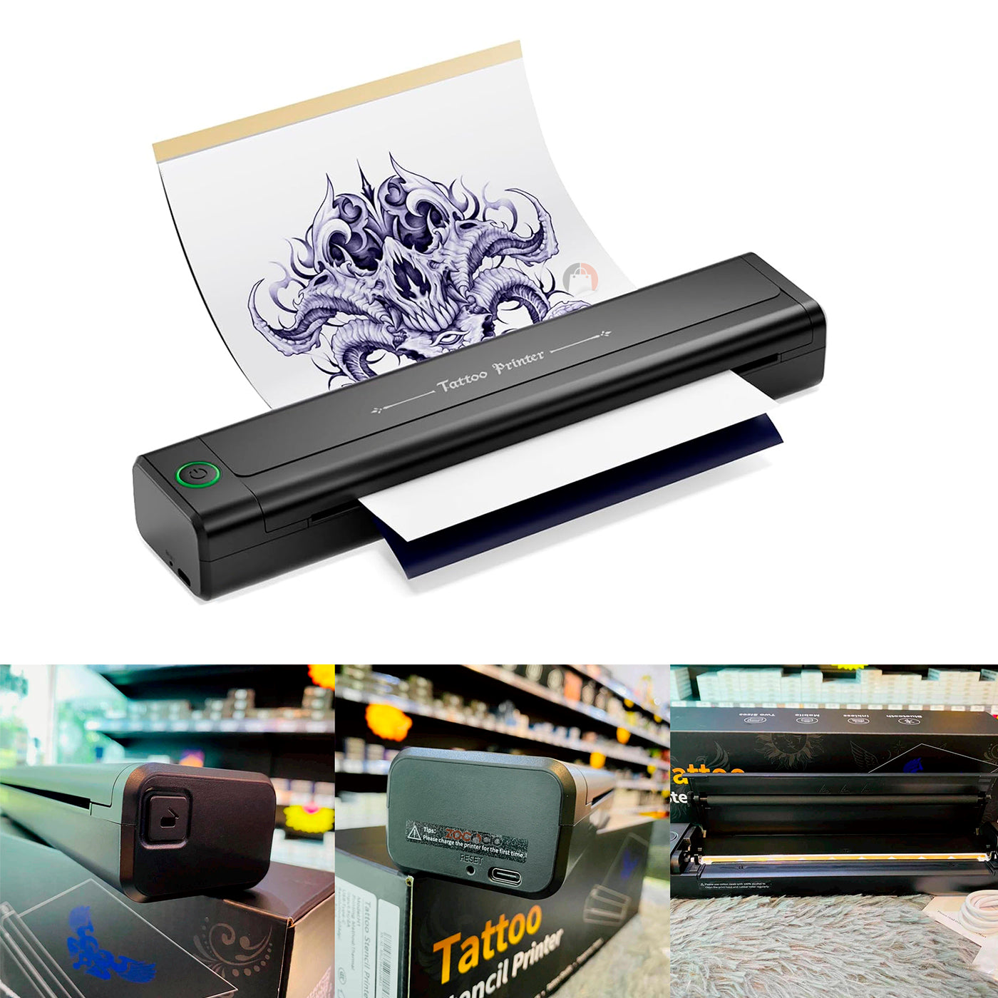 Impresora Térmica Inalámbrica Plantilla Tatuaje Portatil
