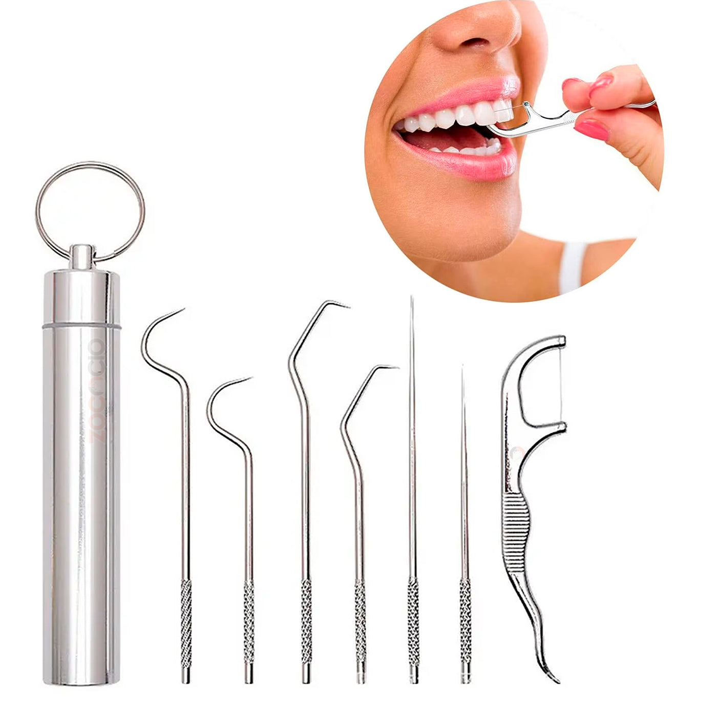 Kit De Limpieza Dental Portatil Con Palillos E Hilo Dental