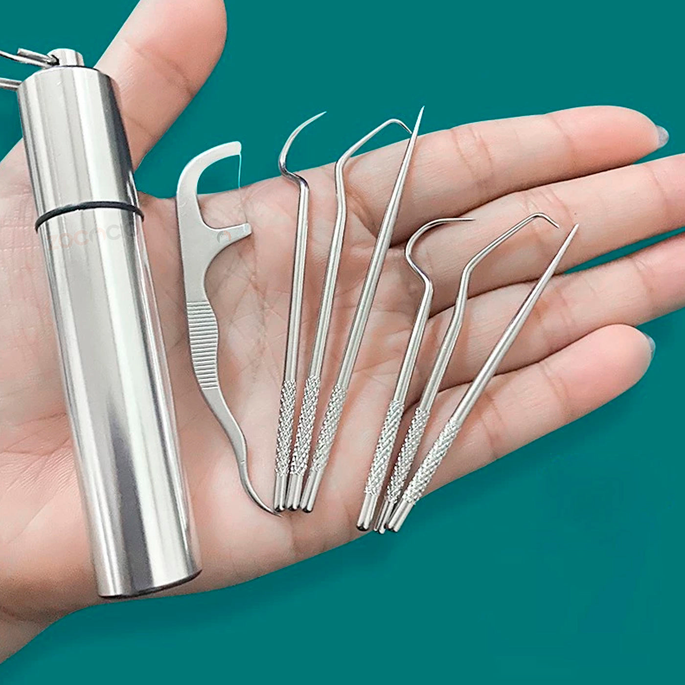 Kit De Limpieza Dental Portatil Con Palillos E Hilo Dental